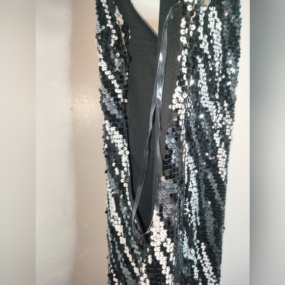 Fashion Nova (Size S) Black & White "Selena" Fully Sequin Maxi Dress (NEW-NWT) - Picture 9 of 14